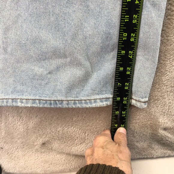 Almost Famous Womens Jeans Size 7 Blue Denim Light Wash Wide Leg Distressed - Picture 5 of 15